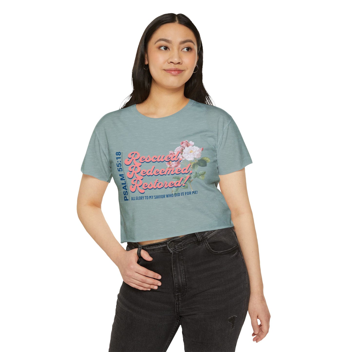 Psalm 55:18 Crop Top