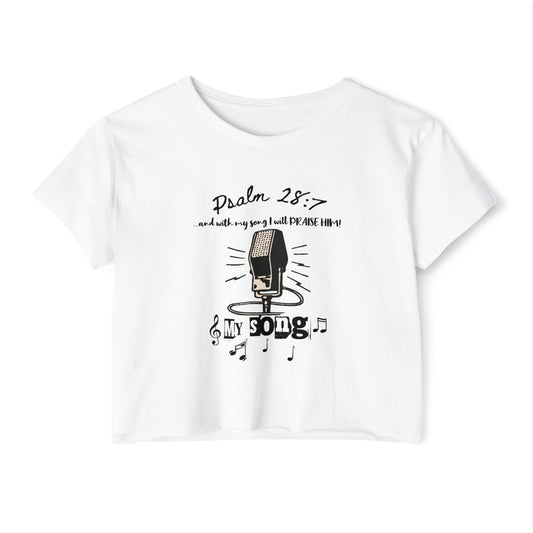 Psalm 28:7 Crop Top