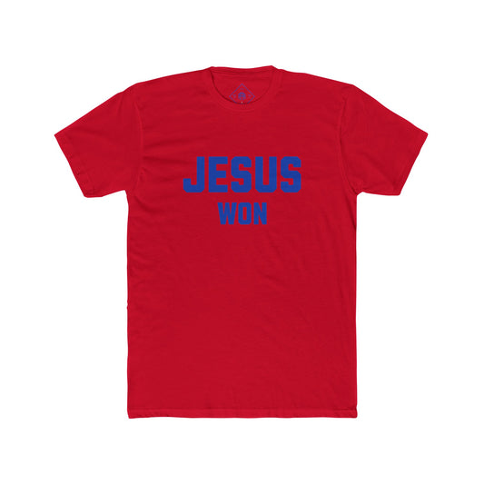 JESUS WON Crimson/Blue Mens Rock Chalk