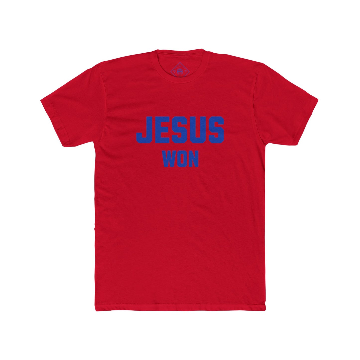 JESUS WON Crimson/Blue Mens Rock Chalk